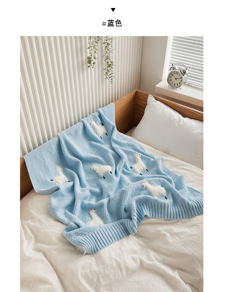 Three Dimensional Embroidered Knitted Children's Blanket Sofa Blanket