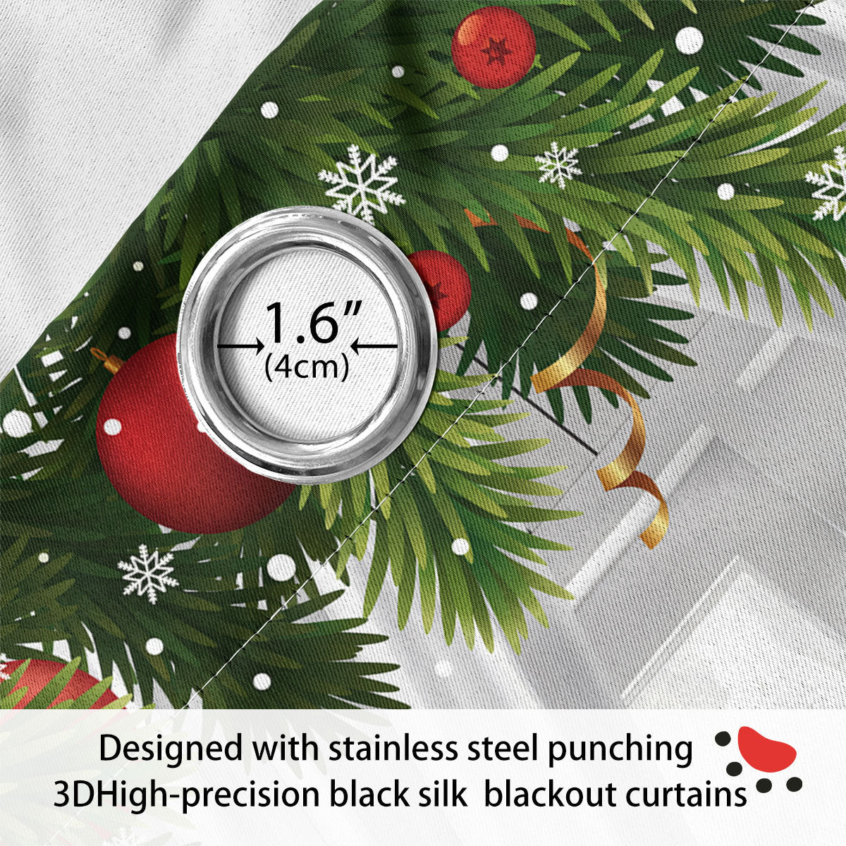 3D Christmas Peacock High Precision Blackout Curtain