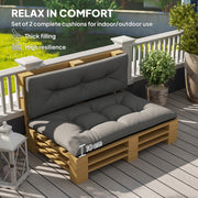 2-Seater Outdoor Pallet Cushions – Black