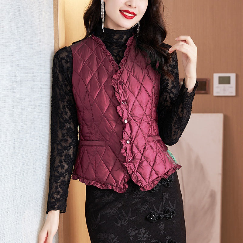 Coat Cotton-padded Jacket Vest For Women