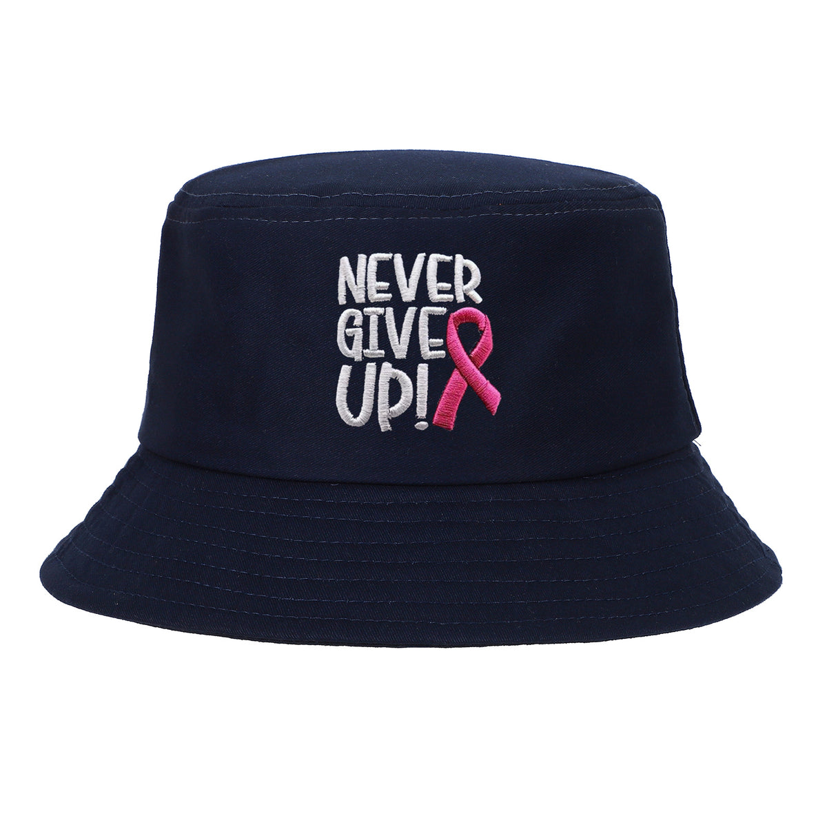 Breast Ribbon Embroidered Peaked Cap Baseball