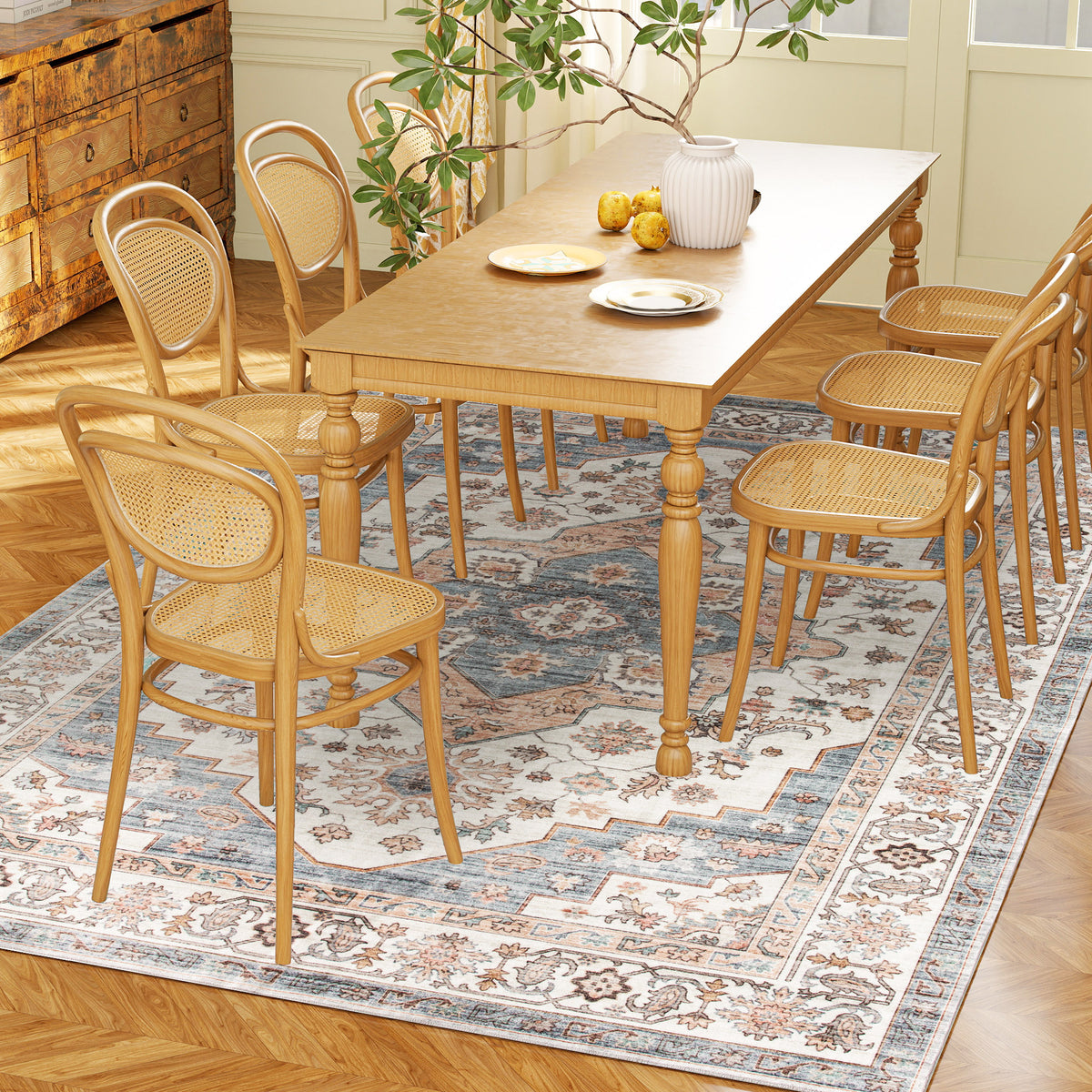 Vintage 4x6 Washable Area Rug – Non-Slip Carpet
